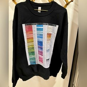 Hex Color Chart Crewneck Sweatshirt Size L